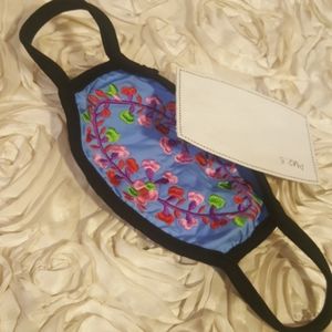 Face Mask Fashion Floral Embroidered.